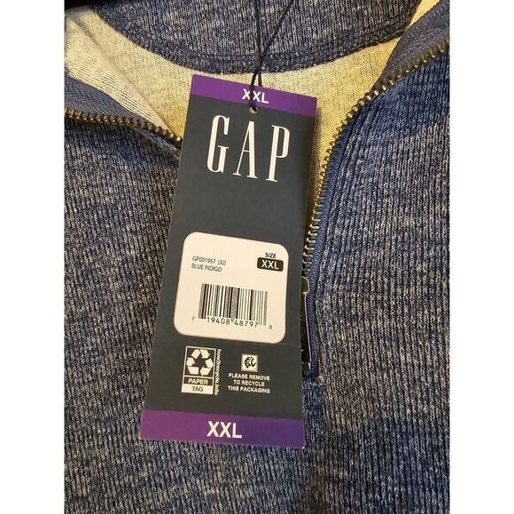 Men's Gap Long Sleeve Pullover 1/4 zip Sweater XXL New With Tag - Picture 4 of 10